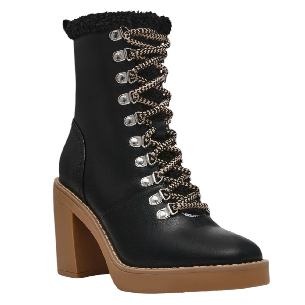 NWT DV CARMEN SHERPA LINED HEELED COMBAT BOOT NEW IN BOX